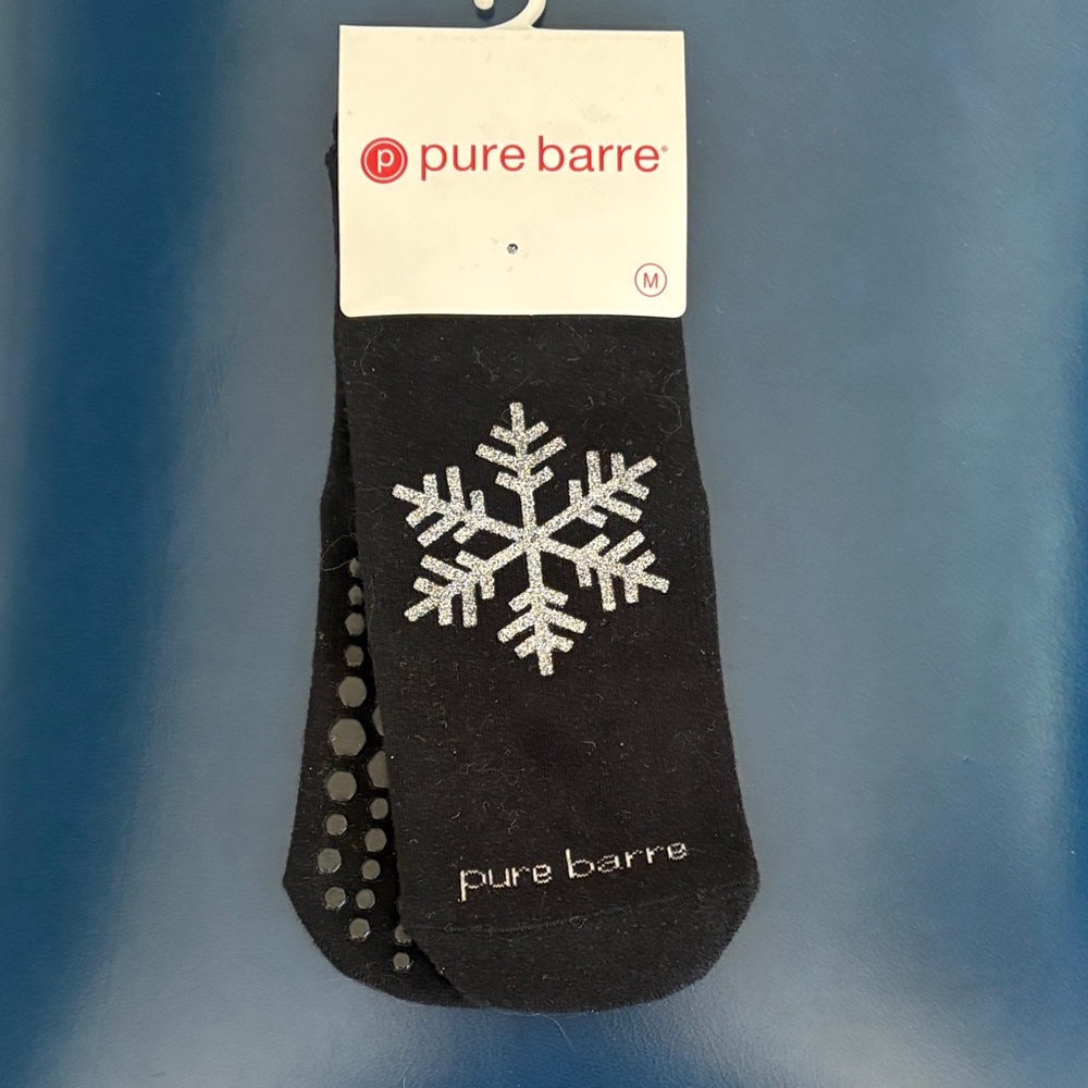 NWT Pure Barre Sparkly Snowflake Socks